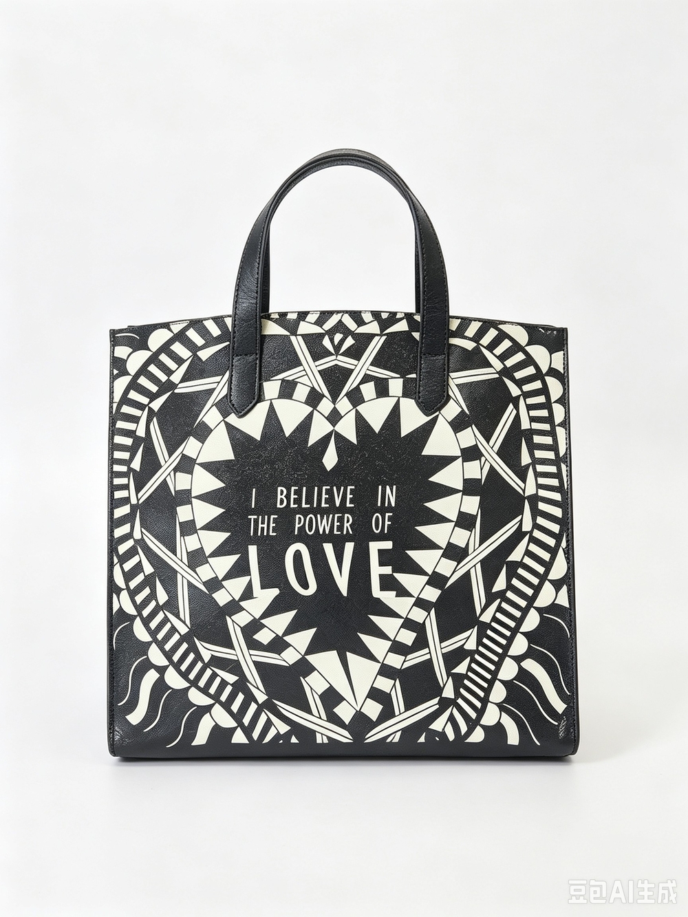 Givenchy Black & White Graphic Heart Tote